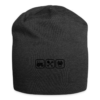 Bauernhof - Jersey-Beanie - Anthrazit - Vorne