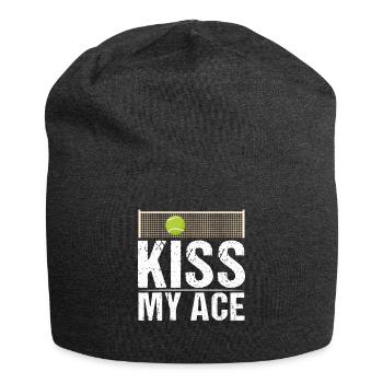 Tennis Kiss My Ace Funny Tennis Player - Jersey-Beanie - Anthrazit - Vorne
