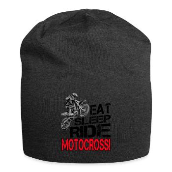 Motocross Motorcycle Bike Stunt Motorsport Gift - Jersey Beanie - charcoal grey - Front