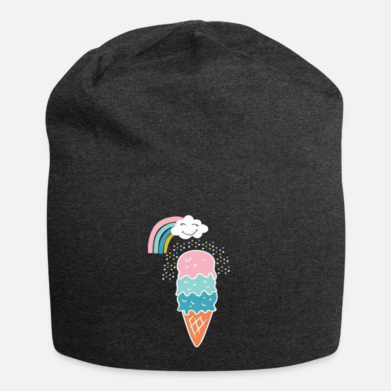 Niedliches Regenbogen-Eiscreme-Geschenk - Jersey-Beanie - Anthrazit