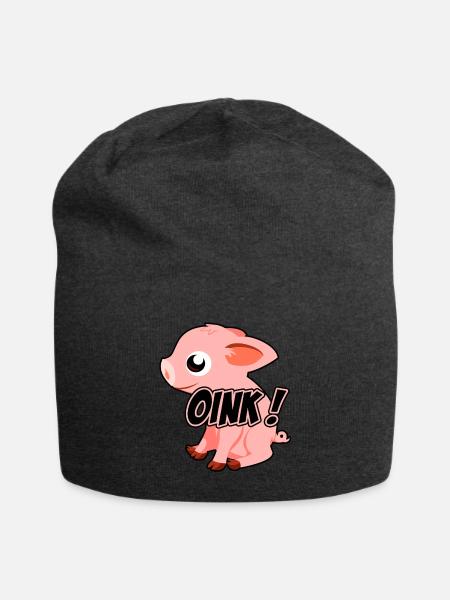 Oink Schweinchen - Jersey-Beanie - Anthrazit