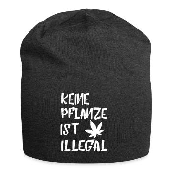 Keine Pflanze ist Illegal Cannabisblatt Geschenke - Jersey-Beanie - Anthrazit - Vorne