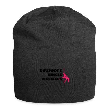 I support single mothers - Jersey Beanie - charcoal grey - Front
