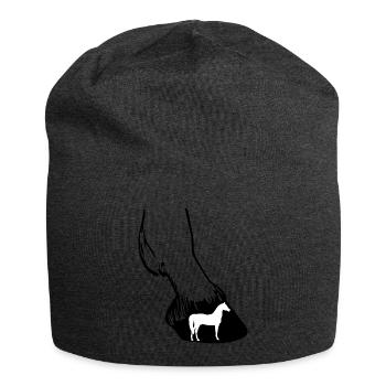 Cheval Hoof Noir Blanc Cadeau - Bonnet en jersey - charbon - Devant