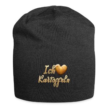 Ich Liebe Kartoffeln. Geschenk Geschenkidee - Jersey-Beanie - Anthrazit - Vorne