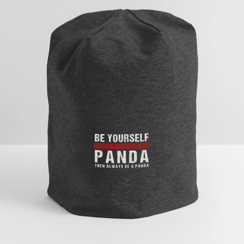 Sei du selbst oder ein Panda Jersey-Beanie