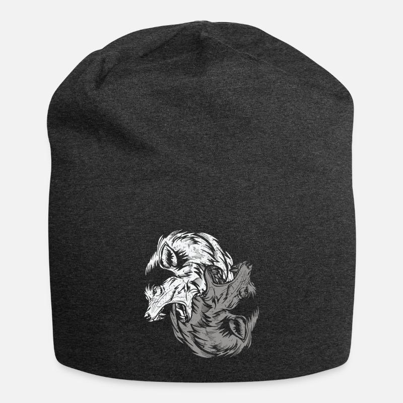Yin Yang Wolf - Jersey-Beanie - Anthrazit