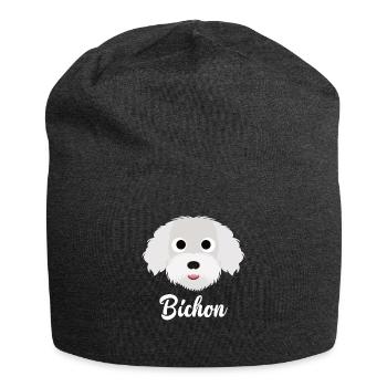 Bichon - Bichon Frise - Jersey Beanie - charcoal grey - Front
