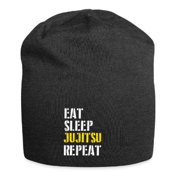 Eat. Sleep. Jujitsu. Repeat. - Jersey-Beanie - Anthrazit - Vorne