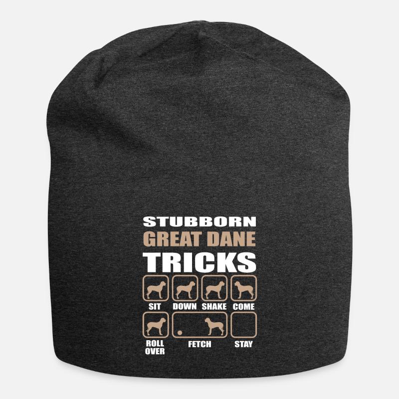Stubborn Great Dane Tricks design - Jersey Beanie - charcoal grey