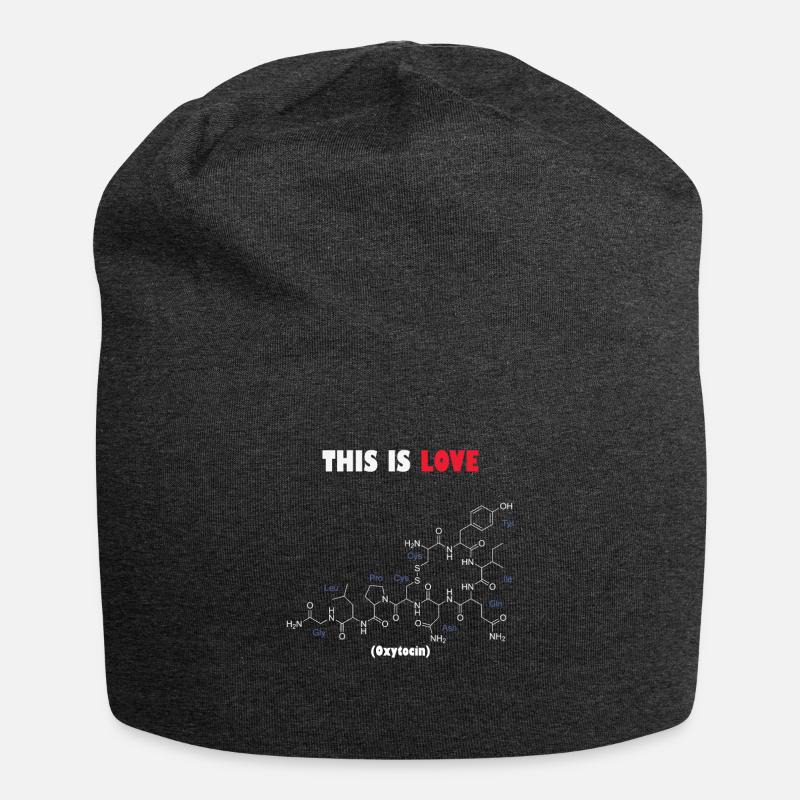 This Is Love Oxytocin Molecule - Jersey Beanie - charcoal grey