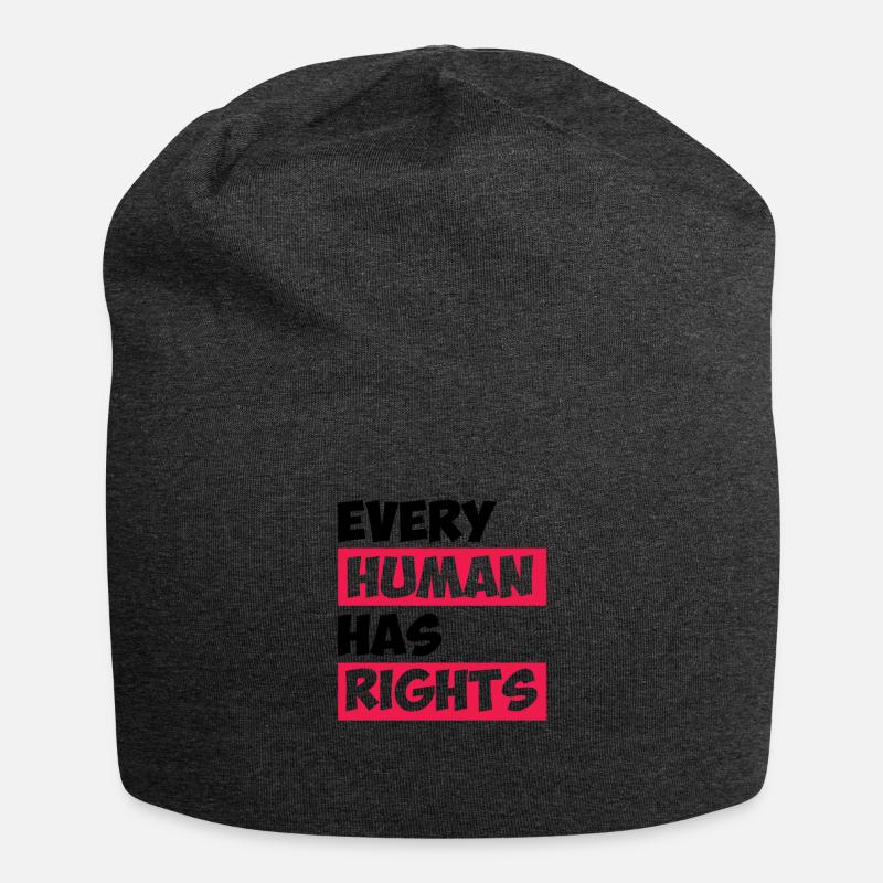 Every Human has Rights, Birthday, Gift - Jersey Beanie - charcoal grey