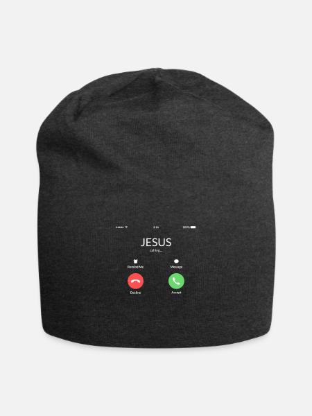 Jesus ruft an - Jersey-Beanie - Anthrazit