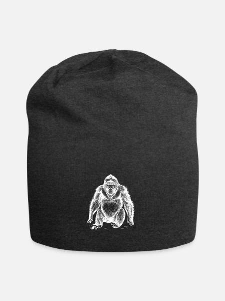 Muskulöser Gorilla - Jersey-Beanie - Anthrazit