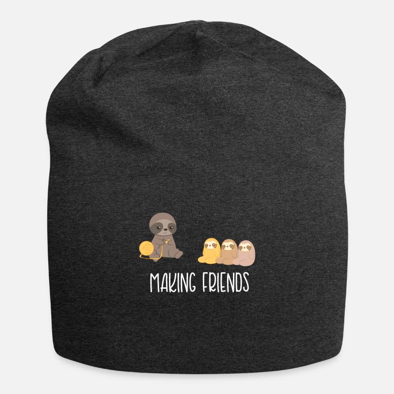Sloth-Sloths-Introverti - Amis - Bonnet en jersey - charbon