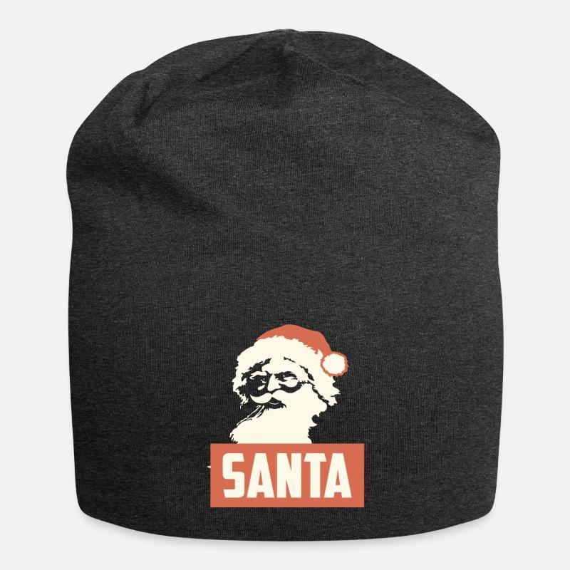 RETRO SANTA CHRISTMAS - Jersey Beanie - charcoal grey