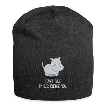 Hippopotame - Hippopotame - Hippopotame - Sarcasme - Bonnet en jersey - charbon - Devant