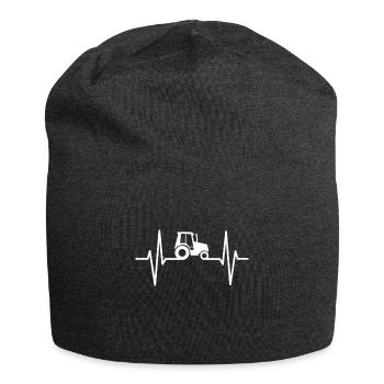 Landwirtschaft heartbeat - Jersey-Beanie - Anthrazit - Vorne