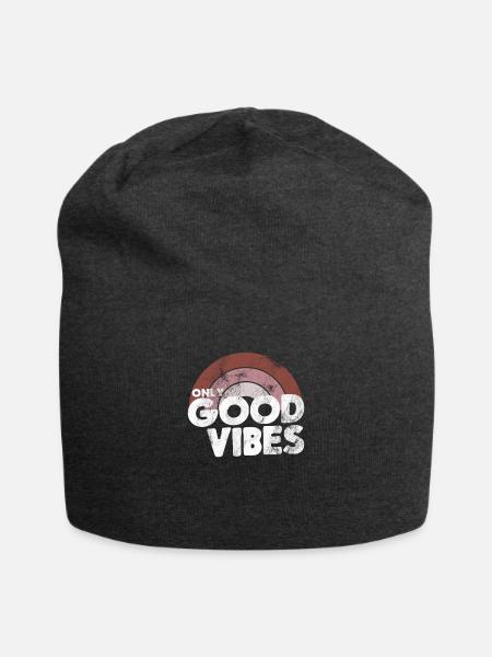 Only Good Vibes Rainbow 70s Shirt - Jersey-Beanie - Anthrazit