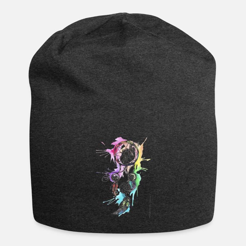 DREAM CATCHER RAINBOW COLORS - Jersey Beanie - charcoal grey