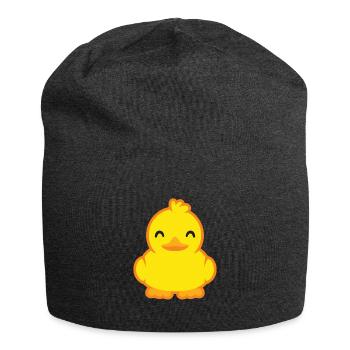 Canard doux en jaune - Bonnet en jersey - charbon - Devant