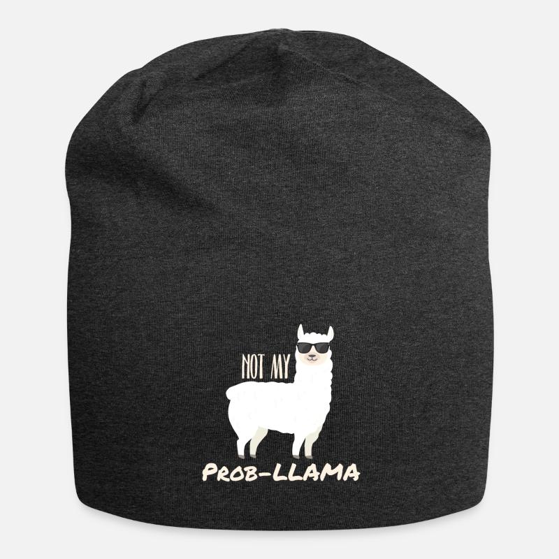 Not my PROB-LLAMA - Jersey Beanie - charcoal grey