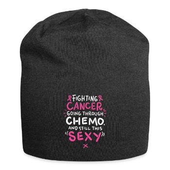 Chemotherapie Krebs Sieg Kampf Spruch Geschenk - Jersey-Beanie - Anthrazit - Vorne