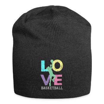 Cute Basketball Lover Girls Gift for Ballers - Jersey Beanie - charcoal grey - Front