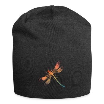 Bunte Regenbogen Libelle - Jersey-Beanie - Anthrazit - Vorne