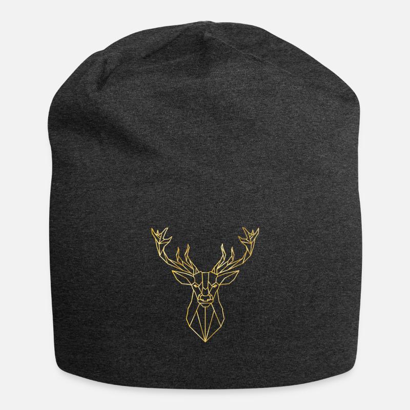 Golden deer gift idea - Jersey Beanie - charcoal grey
