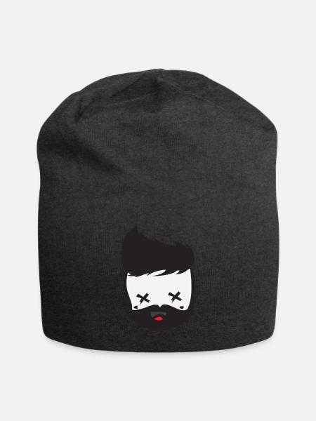 Comic Gesicht Kreuze Augen Geschenk - Jersey-Beanie - Anthrazit