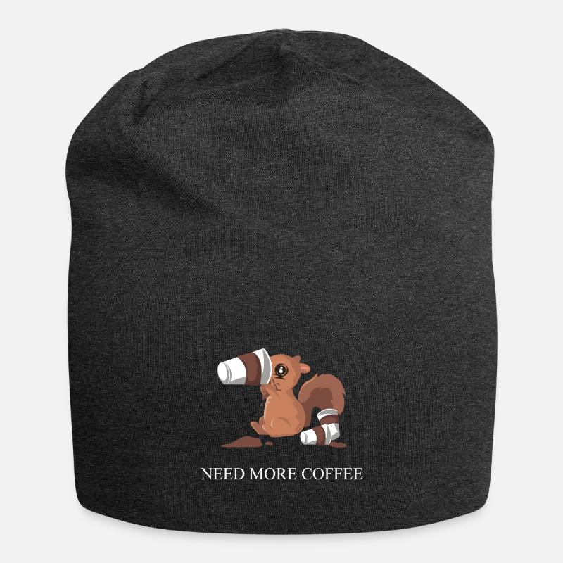 Eichhörnchen braucht Kaffee - Jersey-Beanie - Anthrazit