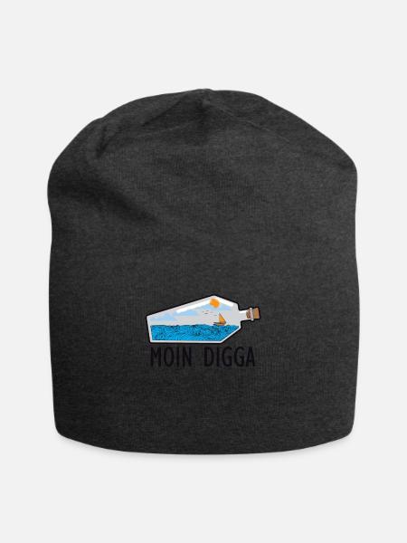 Moin Digga Norddeutschland Plattdeutsch Geschenk - Jersey-Beanie - Anthrazit