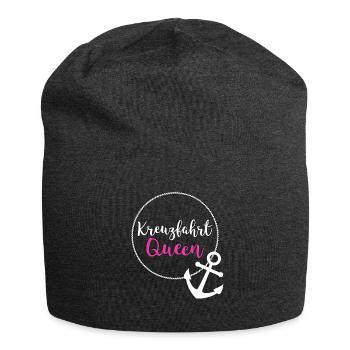Kreuzfahrt Königin Spruch Anker Geschenkidee - Jersey-Beanie - Anthrazit - Vorne