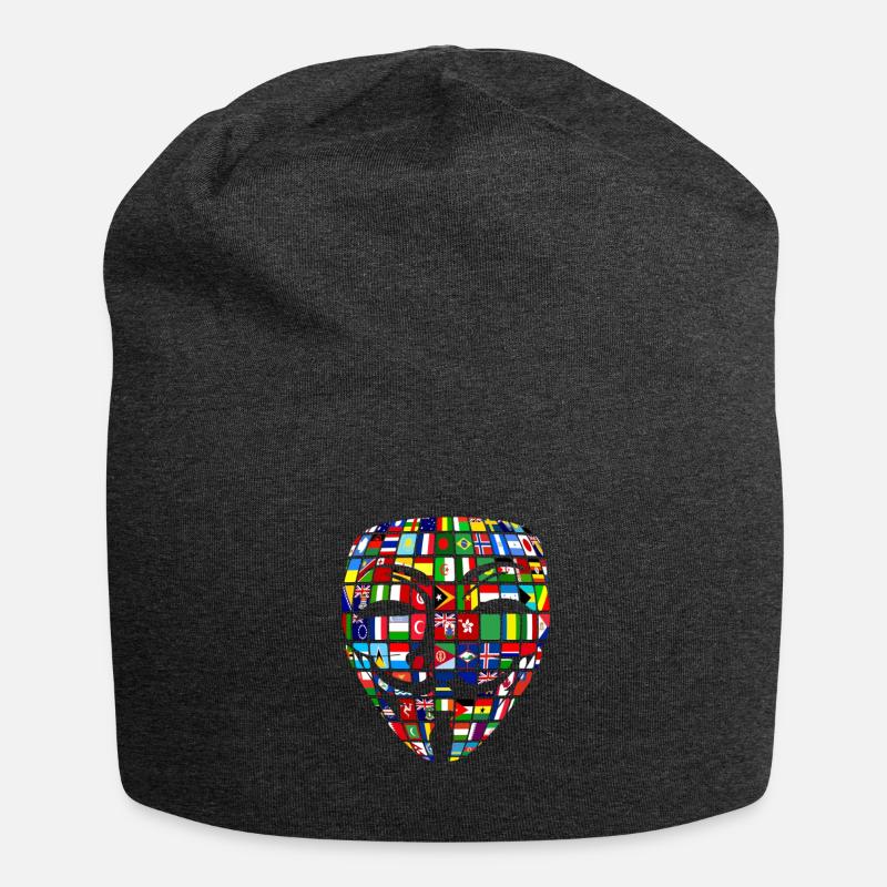 Anonymous world hacker Wikileaks Vandetta - Jersey Beanie - charcoal grey