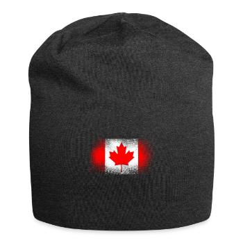 Drapeau Canada Grunge Cadeau Québec Canadien - Bonnet en jersey - charbon - Devant