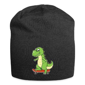Dino Dinosaurier Skateboard T-Rex Skater Board - Jersey-Beanie - Anthrazit - Vorne