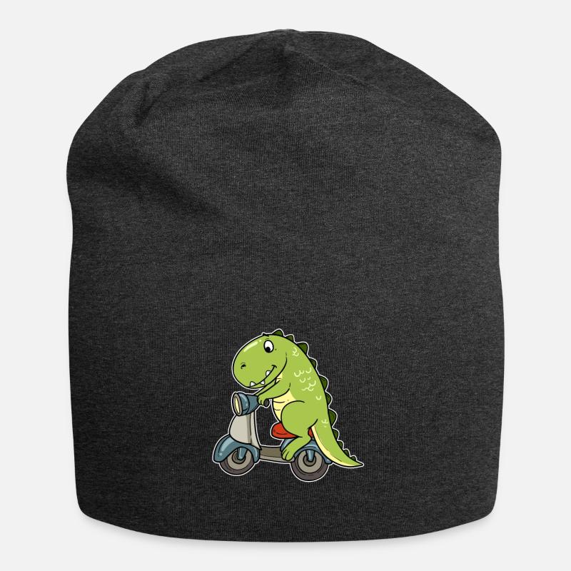 Dino Dinosaurier Scoot Moped T-Rex Mofa Roller - Jersey-Beanie - Anthrazit