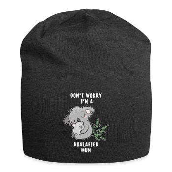 Koalafied Mum Koala Bär MutterGeschenk Lustig - Jersey-Beanie - Anthrazit - Vorne