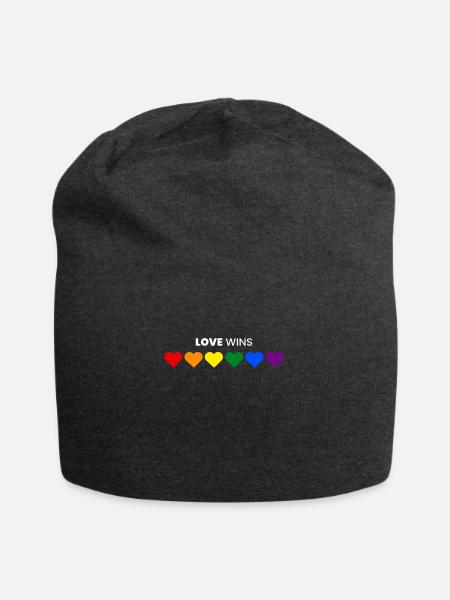 Regenbogen, LGBT, Rainbow, Gay Pride, Love Wins - Jersey-Beanie - Anthrazit