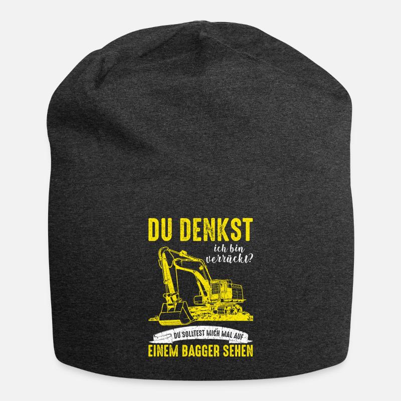 Baggerfahrer Bagger Baggerführer baggern ·Verrückt - Jersey-Beanie - Anthrazit