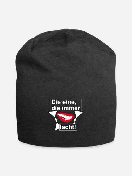 Die eine die immer lacht! - Jersey-Beanie - Anthrazit