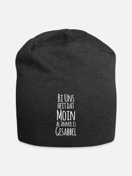 Moin Sabbeln Plattdeutsch Platt Geschenk Ostfriese - Jersey-Beanie - Anthrazit