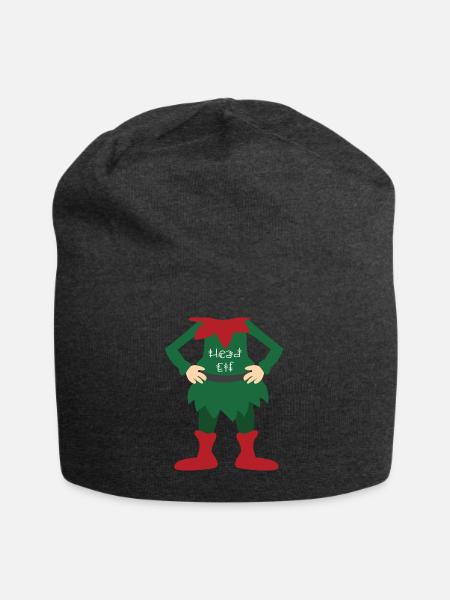 Top Spaß Weihnachten Kinder Kopf Elf Geschenk Design - Jersey-Beanie - Anthrazit