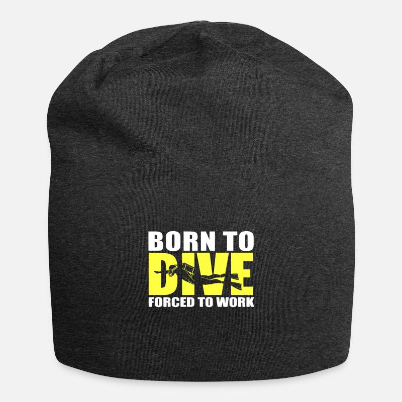 Born To Dive, Forced To Work Scuba Diver - Jersey Beanie - charcoal grey