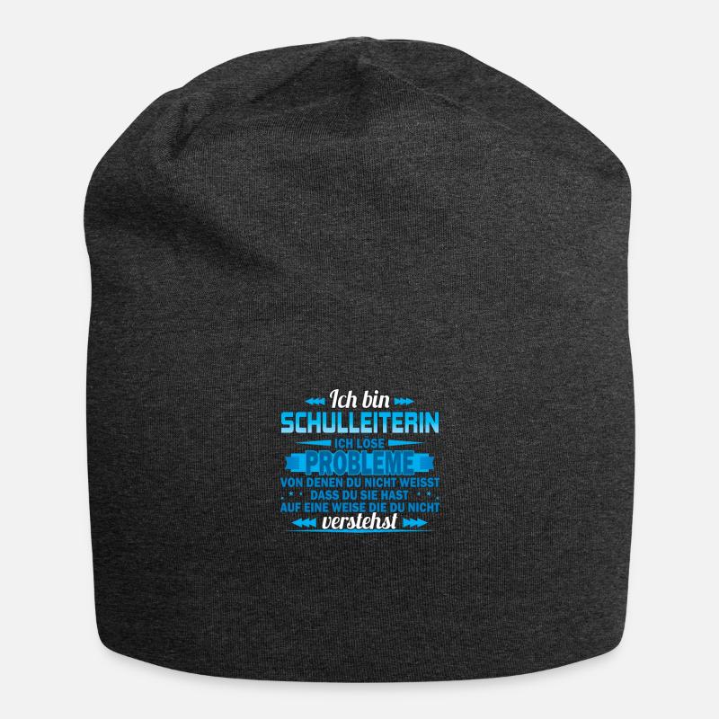 Ich bin Schulleiterin ich löse Probleme - Jersey-Beanie - Anthrazit