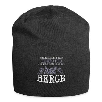 Therapie, ich gehe in die Berge - Jersey-Beanie - Anthrazit - Vorne