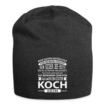Das Muss Ein Echter Koch Sein - Jersey-Beanie - Anthrazit - Vorne