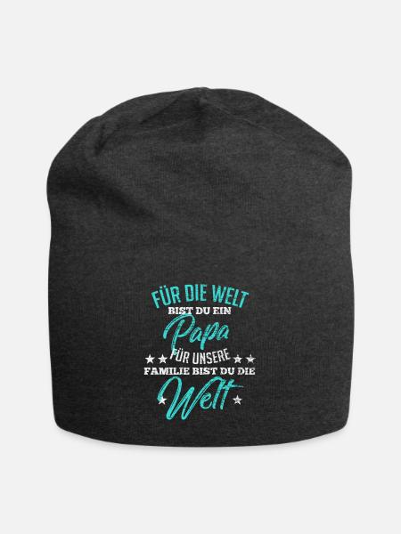 Papa Vater Familie Vatertag Geschenk - Jersey-Beanie - Anthrazit