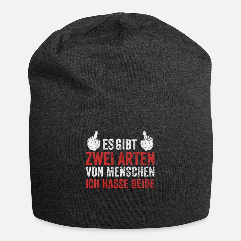 Ich hasse Menschen Geschenk - Jersey-Beanie - Anthrazit